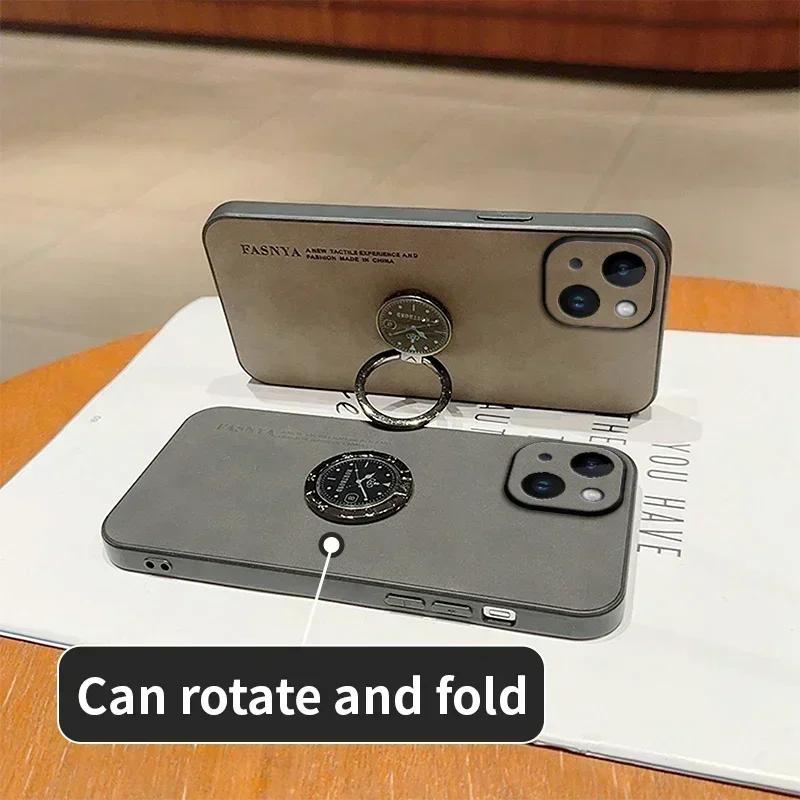 Кожаная подставка-кольцо из овчины Чехол для телефона Для Motorola Moto G85 E13 5G E14 Матовая защита объектива Ударопрочная задняя крышка