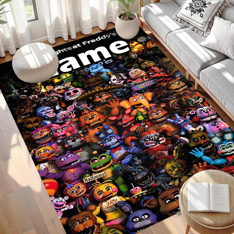 Custom Name Personalized Five Nights at Freddy's Print Carpet, Versatile Home Decor Rug, for Playroom, Apartment, Balcony, Entryway, Hallway Gift