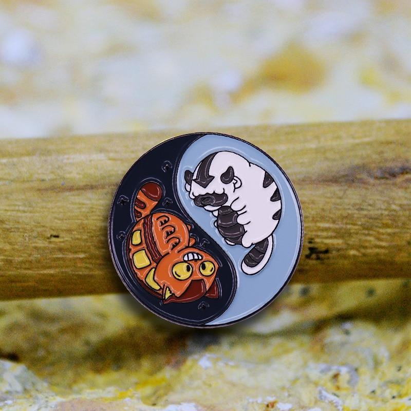 Эмалированная булавка на лацкане «Аватар Повелитель воздуха» Appa Aang Momo Lotus YinYang Koi Fish Tui and La Badge Cool Epic Gift