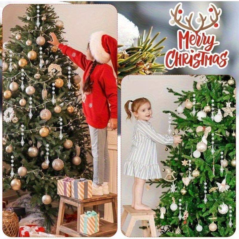 10PCS Snowflake Crystal Christmas Ornaments for Christmas Tree Decorations Hanging Clear Acrylic Snowflake Ornaments 7