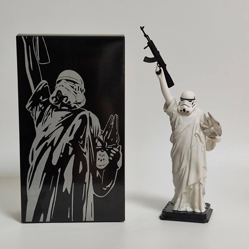 Star Wars Statue of Liberty Style Figure Set 2pcs Darth Vader Stormtrooper Creative PVC Collectible Model for Fans Christmas Birthday Gift Home Decor