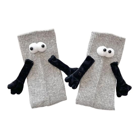 1 пара магнитных носков для рук однотонные длинные носки с 3D персонажем руки держащиеся за руки носимые носки для повседневной носки