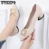 Water Diamond Four Seasons Single Shoes Women's Versatile Scoop Shoes Thick Heel Pointed Fashion Women's Shoes