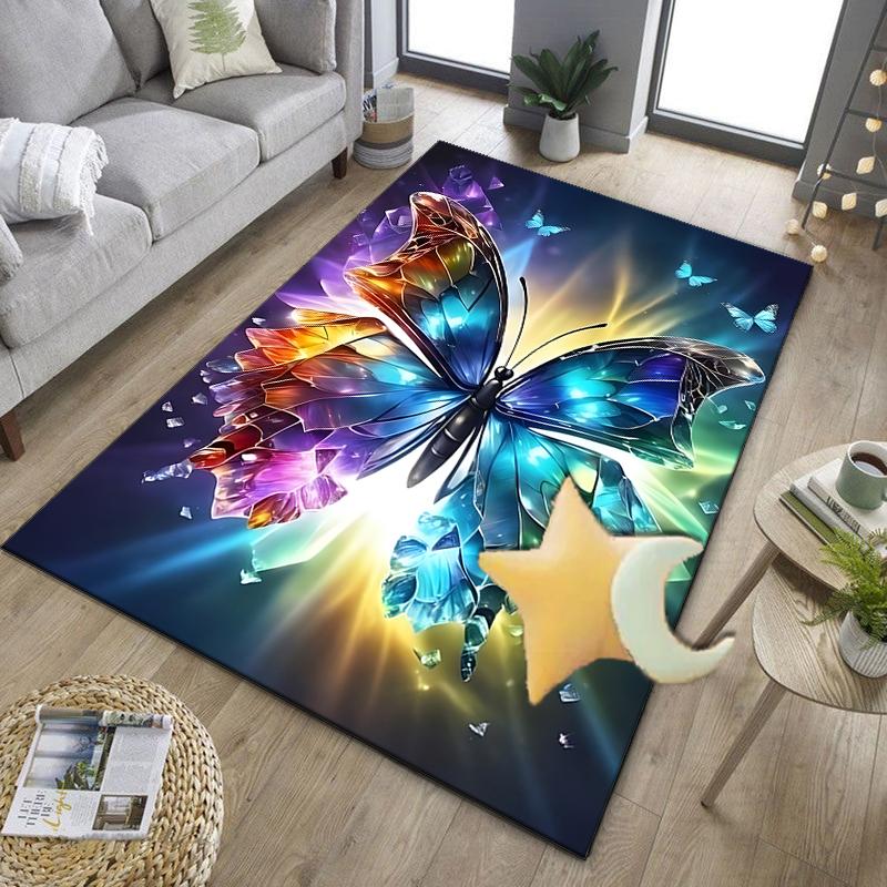 Purple Butterfly Dreams Office Rug Chair Mat, Game Carpet, Suitable for Front Door, Bedroom, Living Room, Desk, Holiday Gift