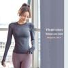 Xiaohongshu Women's Quick-Dry Long-Sleeve Yoga and Running Tops - Breathable, Sweat-Absorbent Fitness Wear for Autumn