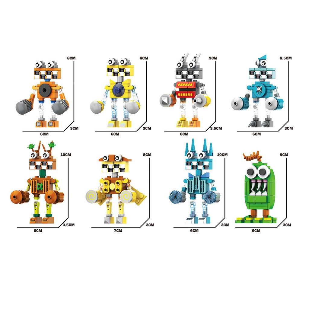 Конструктор My Singing Monster Мультяшная Музыкальная Развивающая Игра Строительные Блоки DIY Игрушка Детский Взрослый Подарок на День Рождения Рождество