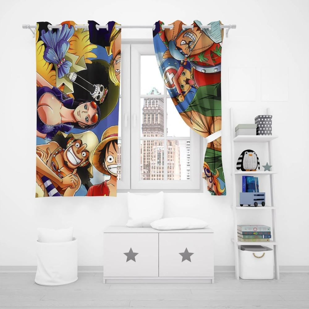 Комикс One Piece Home Decor Гостиная Спальня Шторы Для Затемнения Шторы Игра Кухня Аксессуары Рождественские Подарки