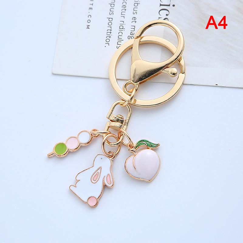 Cartoon Sakura Rabbit Keychain Cat Pendant Backpack Keyring Best Friend Charms C