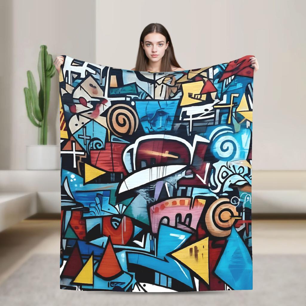 Cartoon Cute Doodle Blankets Quality Warm Soft Throw Blanket Spring Kids Adult Outdoor Novelty Bedspread