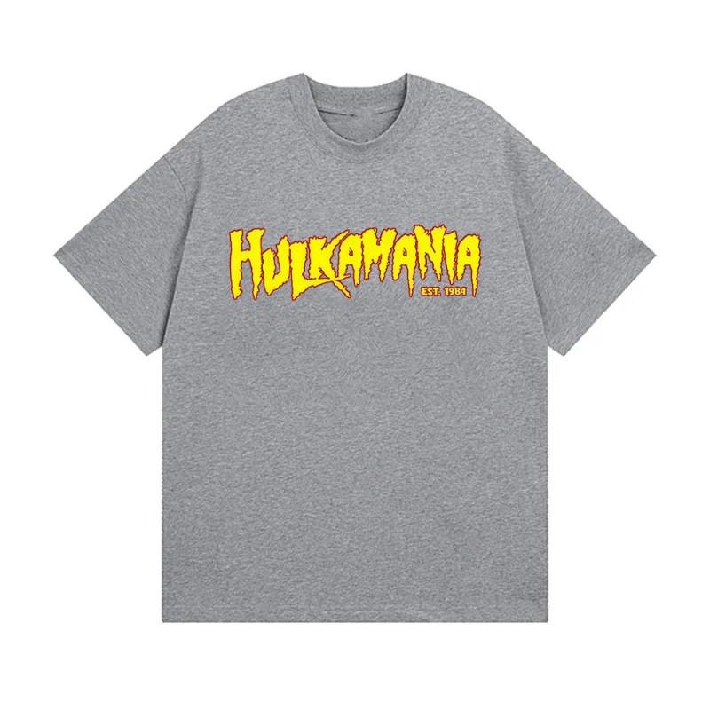 Мужская хлопковая футболка с принтом Hulk Hogan Tribute Streetwear с коротким рукавом Повседневная одежда