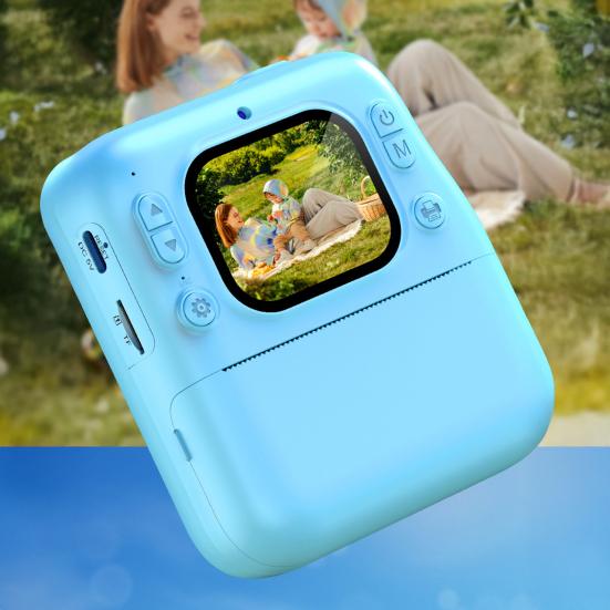 Детская моментальная камера с 2-дюймовым IPS-экраном 1080P Портативная дорожная видеозапись Моментальная цифровая печать для малышей Камера-игрушка с фотобумагой