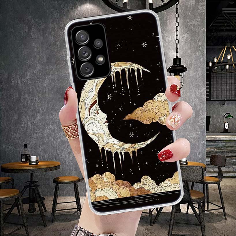 Смешной Чехол для Телефона с Лицом Солнца и Луны Мягкий Для Samsung Galaxy S22 S23 S24 S25 Edge S26 Ultra S20 FE S21 Plus + Fundas Coque Galaxy S20