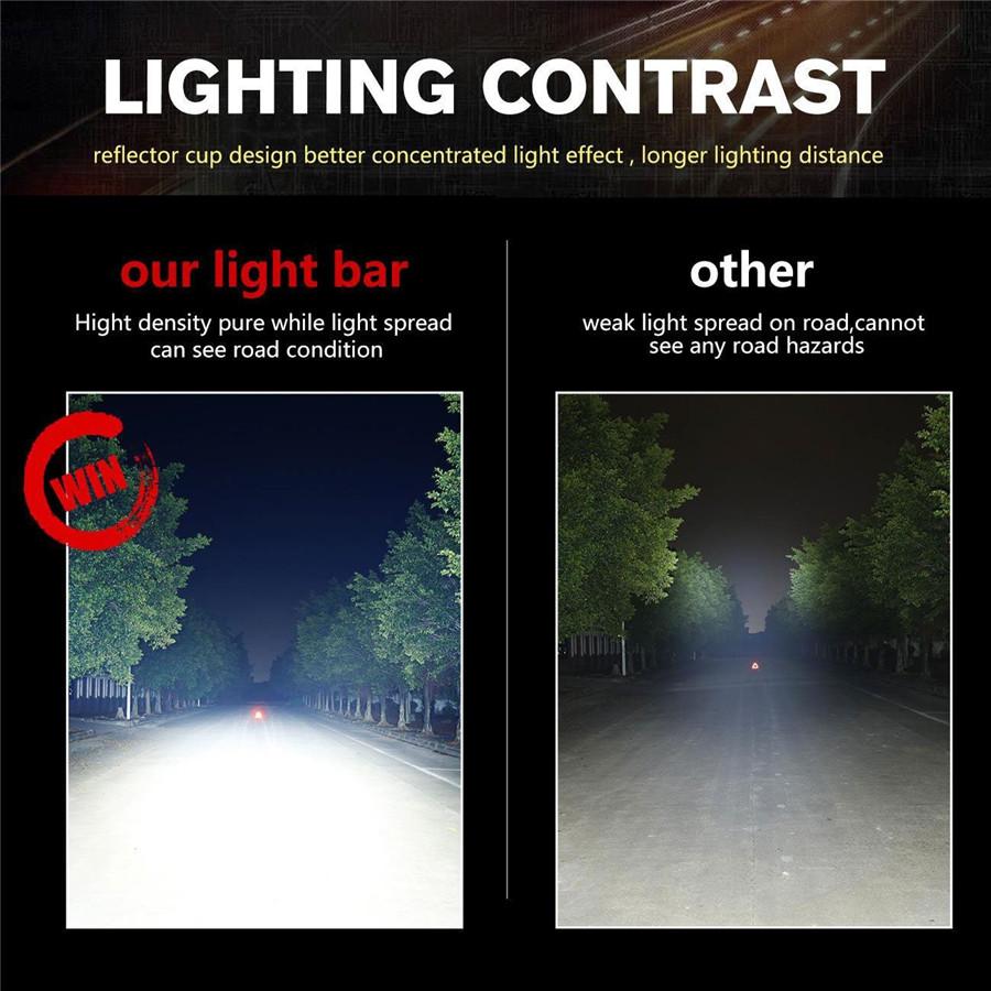 6.5" 72W Quad Row Light Bar LED Flood Work Light Flood Light for Truck Car ATV