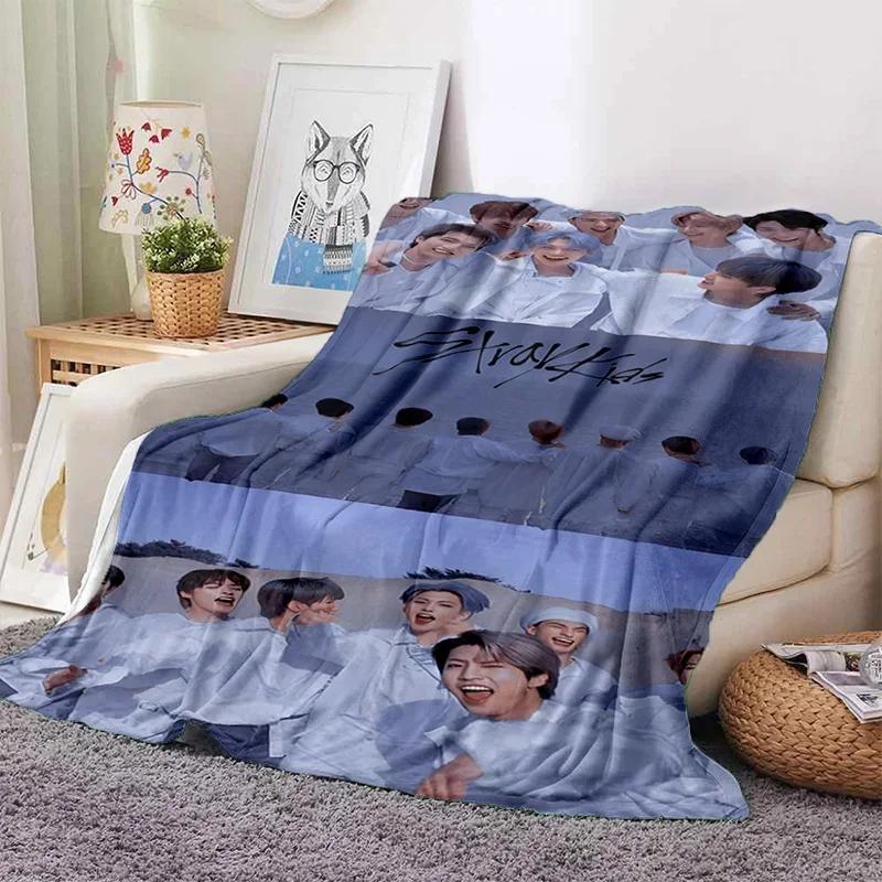 Корея Kpop Stray Kids 3D Певец Мягкое Фланелевое Одеяло для Кроватей Спальни Дивана Пикника, Плед для Накрытия на Улице Отдыха Подарок