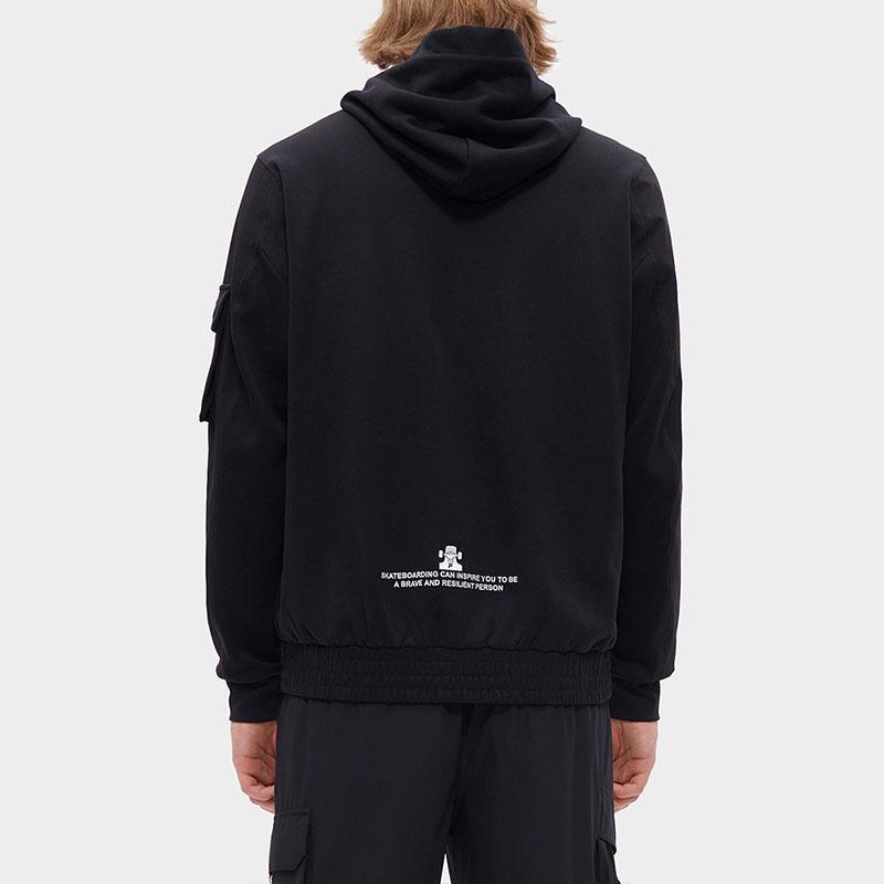 Fila Fusion Свободная толстовка с множеством карманов Мужские худи Черный T11M331203F-BK
