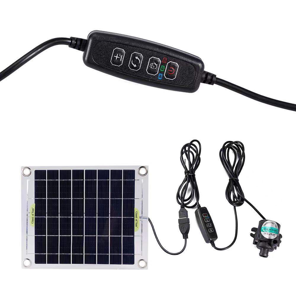 10W Monocrystalline Solar Water Pump Double Sided Power Generation Adjustable Flow with Switch