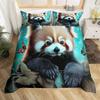 Cartoon Raccoon Bedding Set Cute Raccoon Duvet Cover For Kids Boys Girls Raccoon Lover Gift Wildlife Comforter Cover Twin Queen