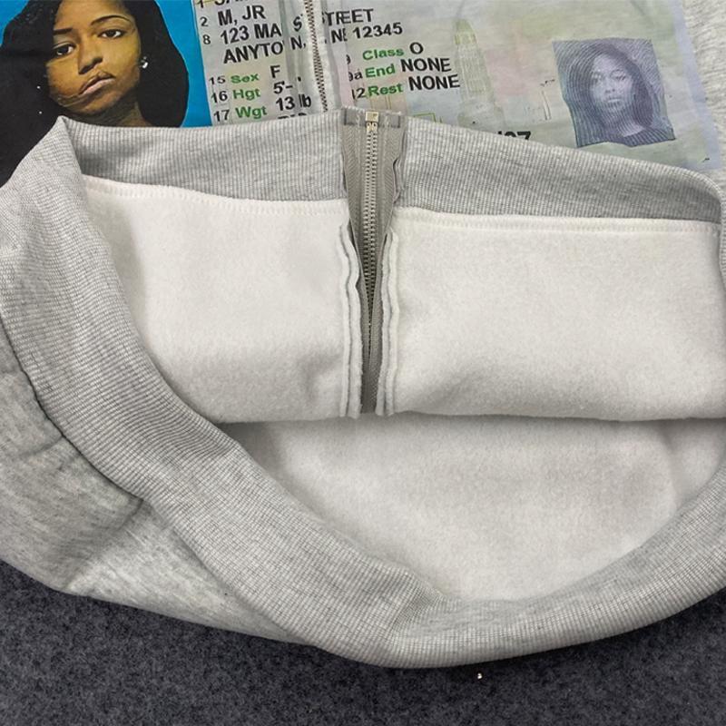 Европейская и американская Y2K персонализированная печатная толстовка на молнии с длинным рукавом в стиле ретро стрит-моды