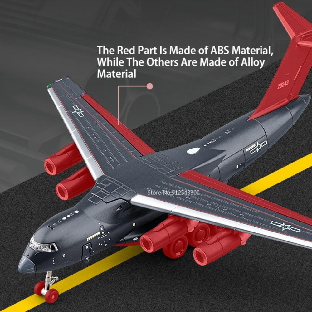 1:Модель транспортного самолета Y-20 в масштабе 1:180, игрушка, металлический корпус, инерционный механизм, складывающееся носовое колесо, модели военных самолетов, детские подарки
