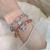 Exquisite Pink Bracelets For Women Cute Star Moon Bracelet Metal Chain Beads Bracelet Sister Girlfriend Gift