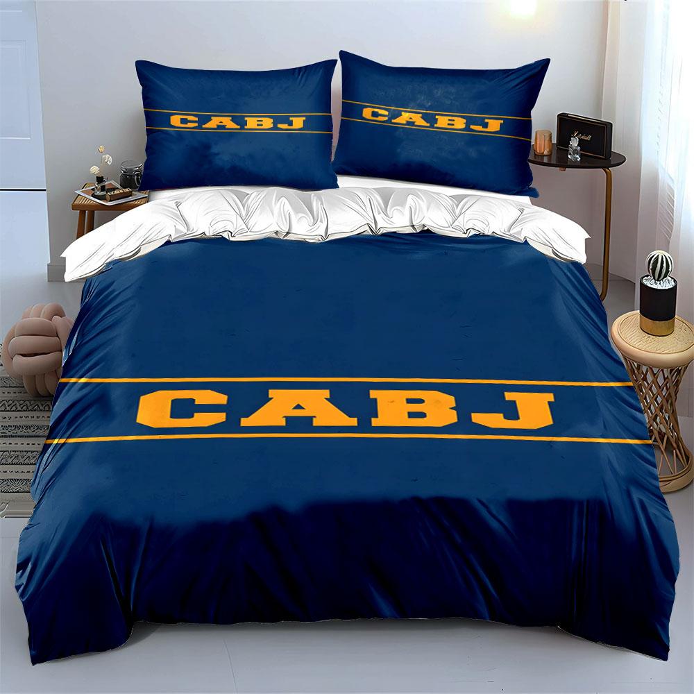 Yellow CABJ text stripe. Bedding sets Duvet cover sets Duvet covers Pillowcases(1*Duvet Cover 2*Pillowcases without duvet insert)