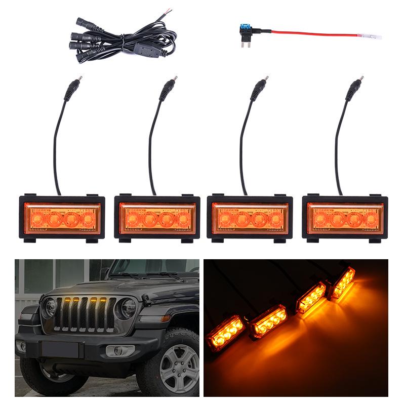 Jeep Wrangler JL 18-23 RGB DRL Grille Lights with 7-Color APP Control