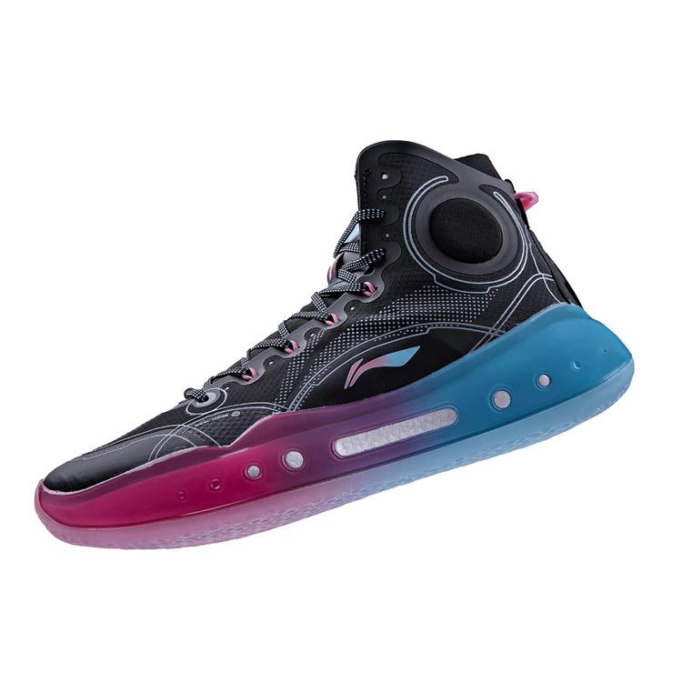 Li-Ning Yu Shuai 14 Beng High Basketball Professional Competition Shoes Miami Black/Blue/Pink Men's ABAQ033-23