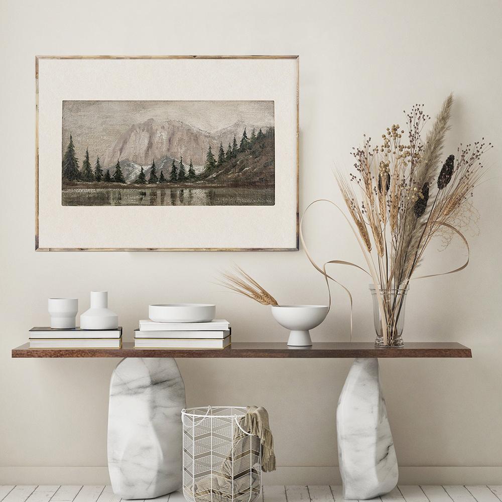 Ретро настенное искусство, скандинавская картина на холсте, настенный постер и принты, винтажное деревенское поле, пейзажное украшение, картина для гостиной