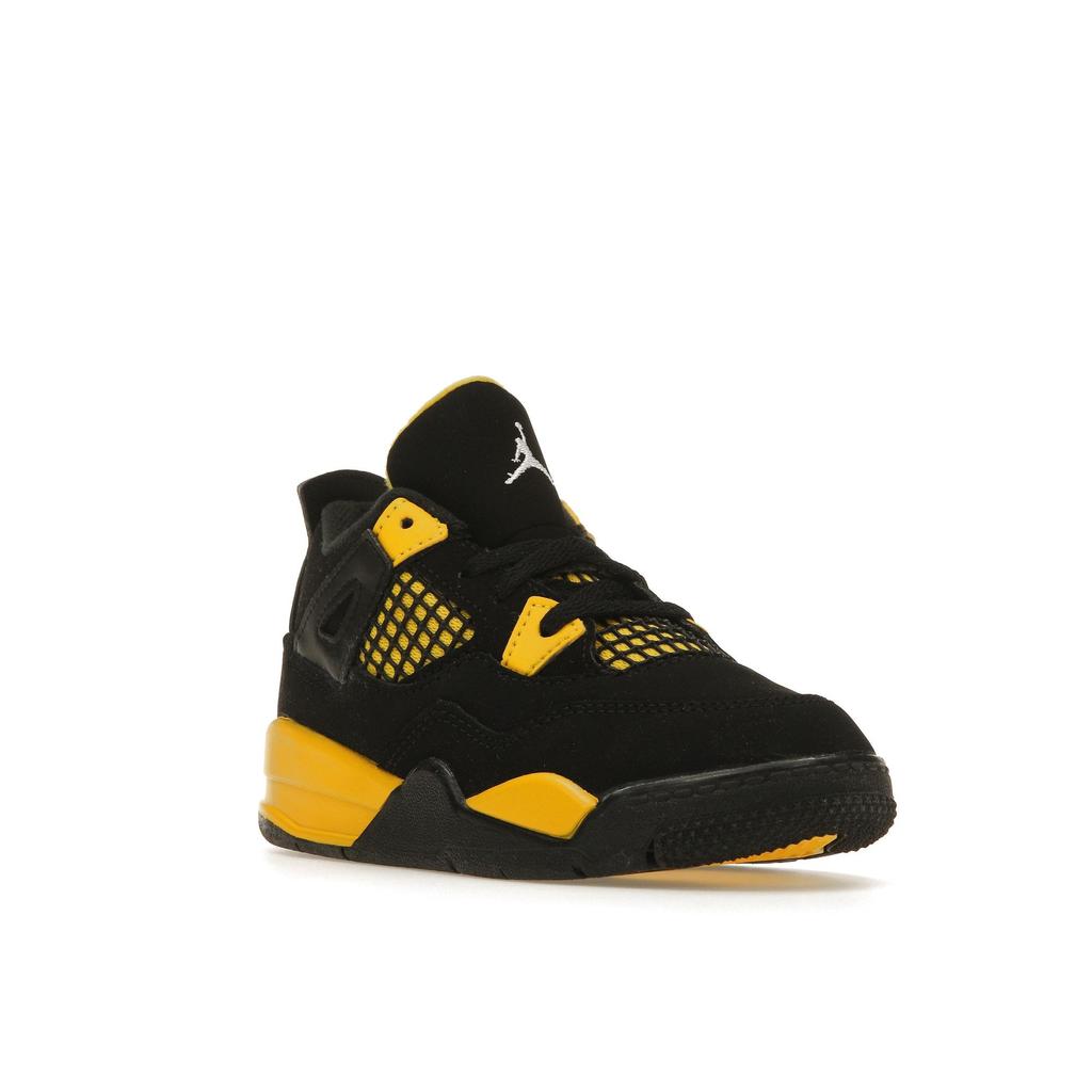 Детские кроссовки Air Jordan 4 Retro TD Thunder 2023 Black Tour-Yellow BQ7670-017