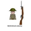 Военное дело Вторая мировая война Британия Пехота Конструктор Модель Кирпичики мини Экшн игрушка Фигурки Игрушка подарок для детей