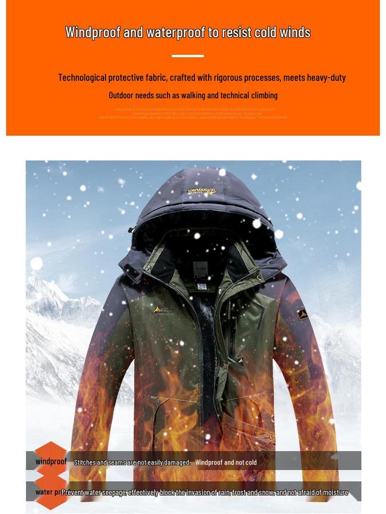 Мужская зимняя ветрозащитная хлопковая куртка на флисовой подкладке - Утепленная верхняя одежда для защиты от холода на открытом воздухе