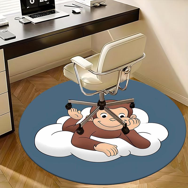 Curious George,Cloud Chair mat Round Rug Office carpet, Non slip, Suitable for Living Rooms, Bedrooms decor.1205150a
