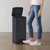 VidaXL Fingerprint-proof Pedal Bin 30 L Black Stainless Steel 149573
