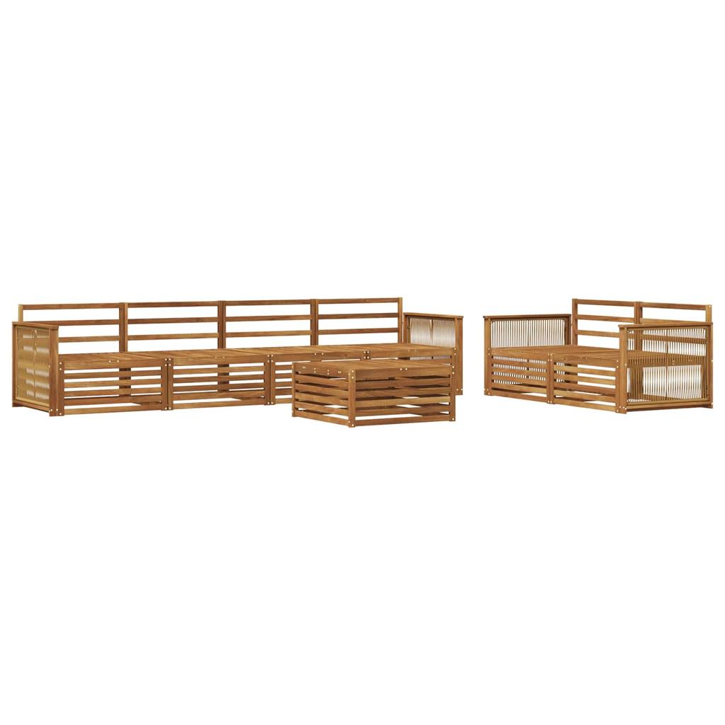 Outdoor Sofa Set 7 pcs Natural Solid Acacia Wood