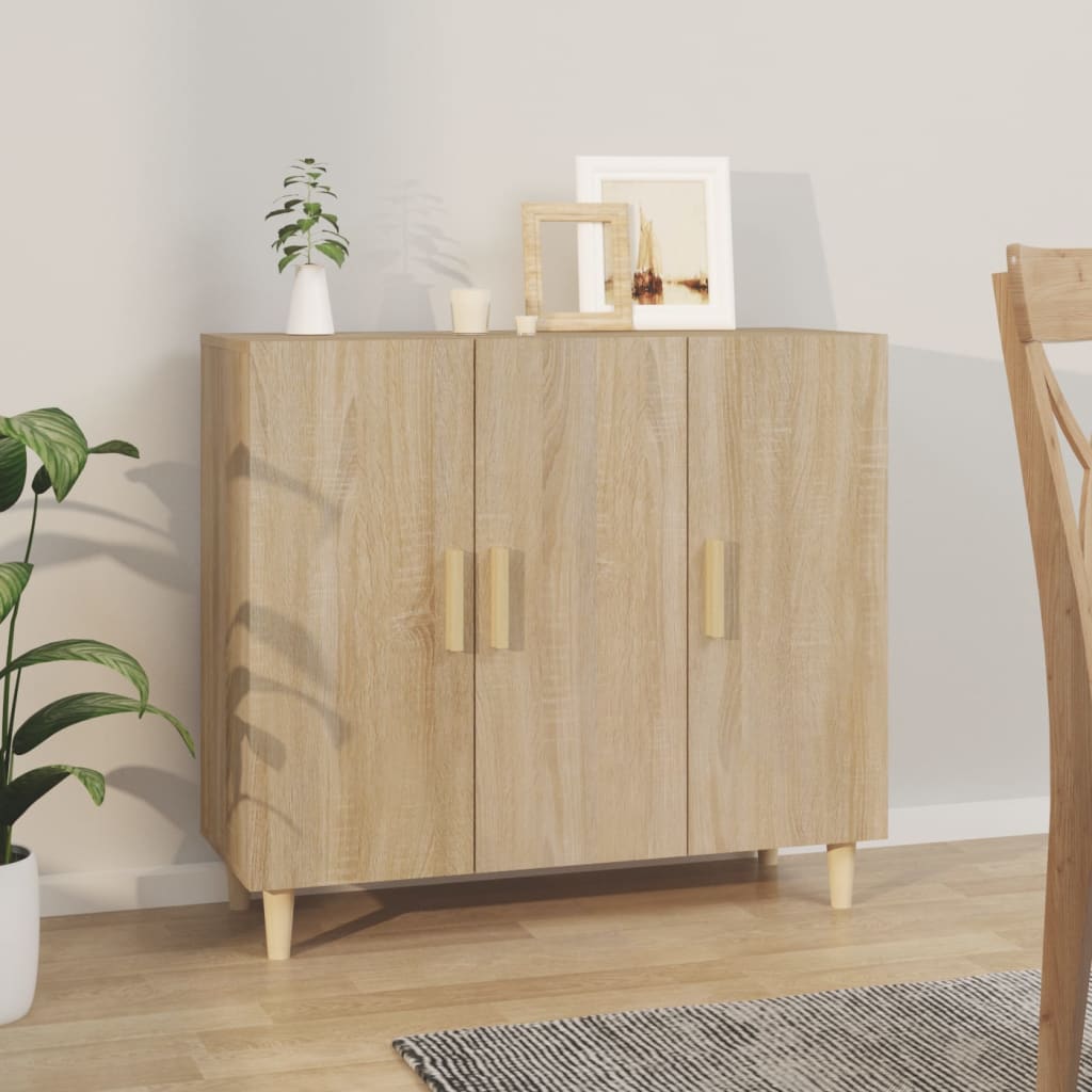 Vidaxl Szafka, Dąb Sonoma, 90X34X80 Cm, Materiał Drewnopochodny
