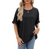 Summer New Women's T-shirt Solid Color Round Neck Loose Short-sleeved T-shirt Tops