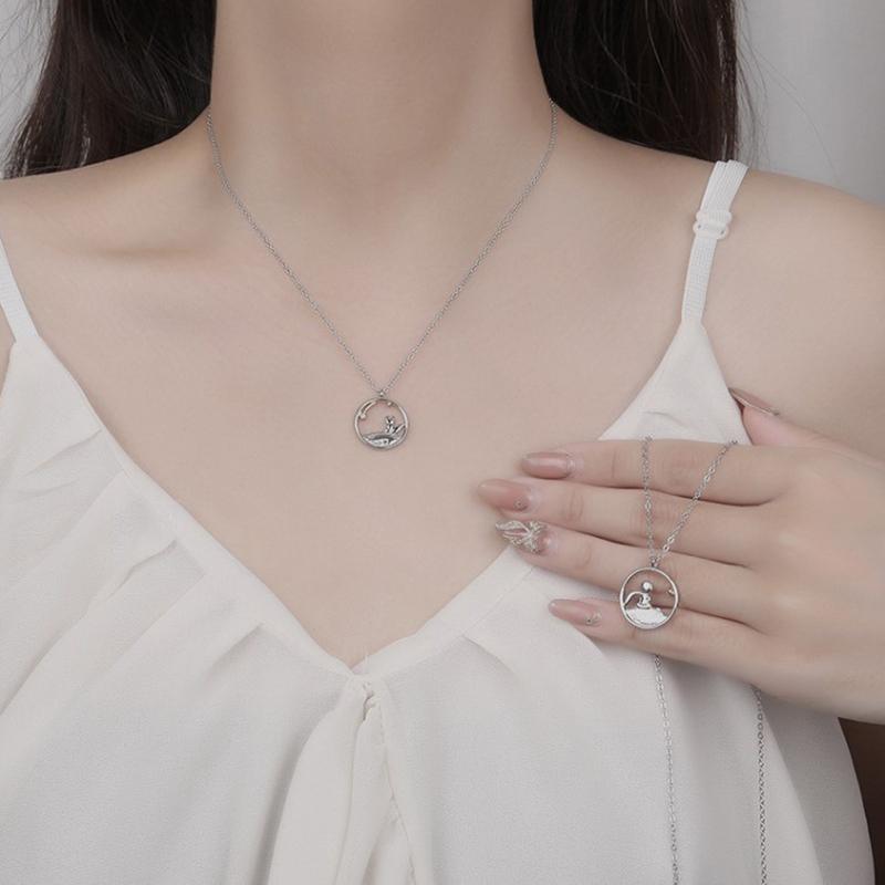 Couple Prince Little Fox Pendant Personality Necklace Valentine'S Day