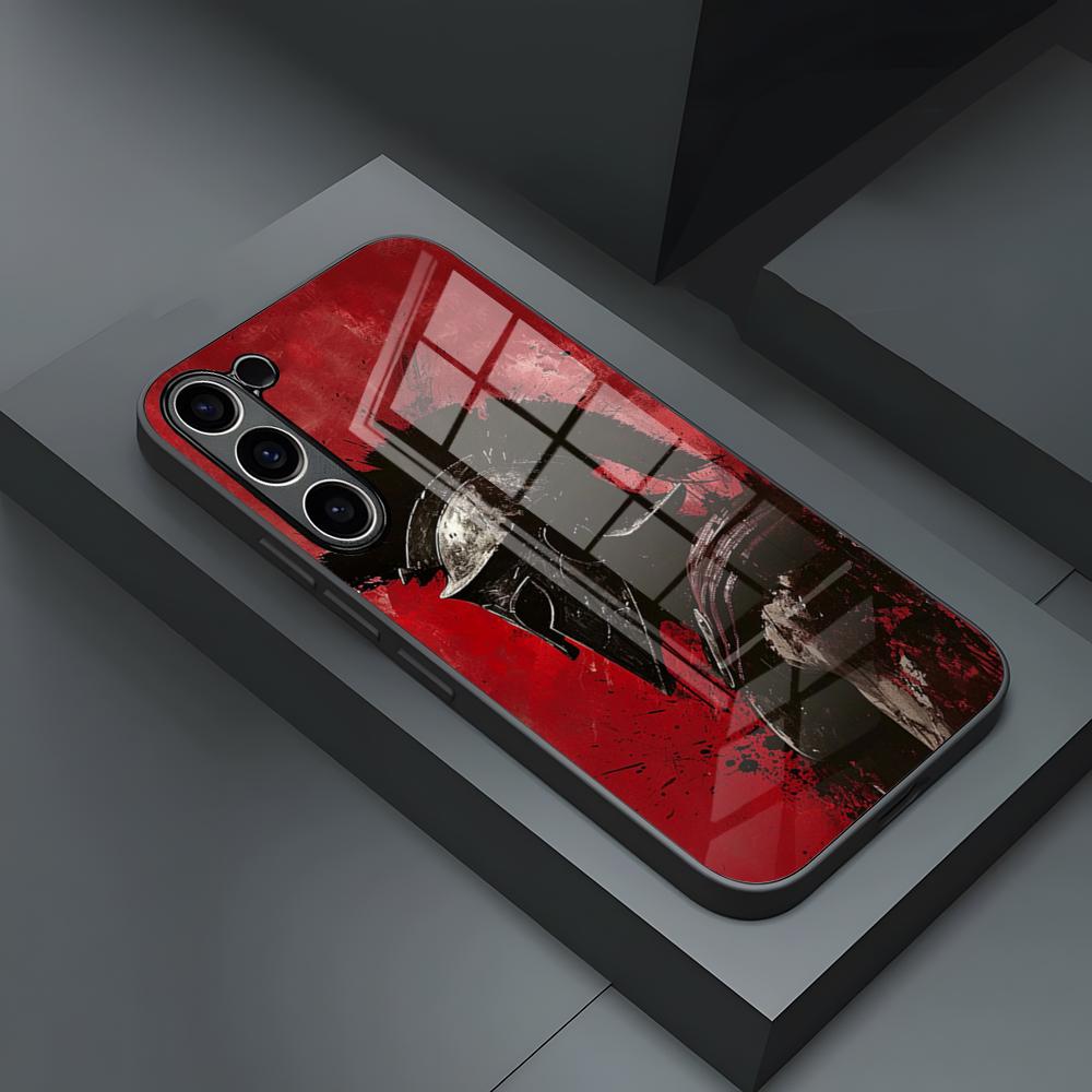 Чехол для телефона Samsung S25 Ultra S26 S23 S24 Plus S22 S20 S21 Fe A54 A34 A53 A16 Стеклянная крышка Flim 300 S-Spartans