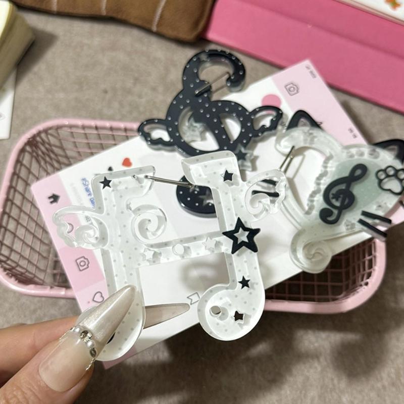 Акриловый карабин с музыкальными нотами, мультяшный кулон с котиками, брелок, подвеска для сумки, украшение для женщин и студентов