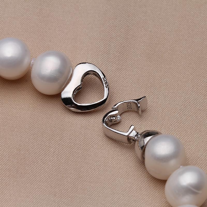 100% Real Natural Near Round Pearl Bracelet for Women,Fashion White Freshwater Pearl Bracelet Girl Birthday Gift