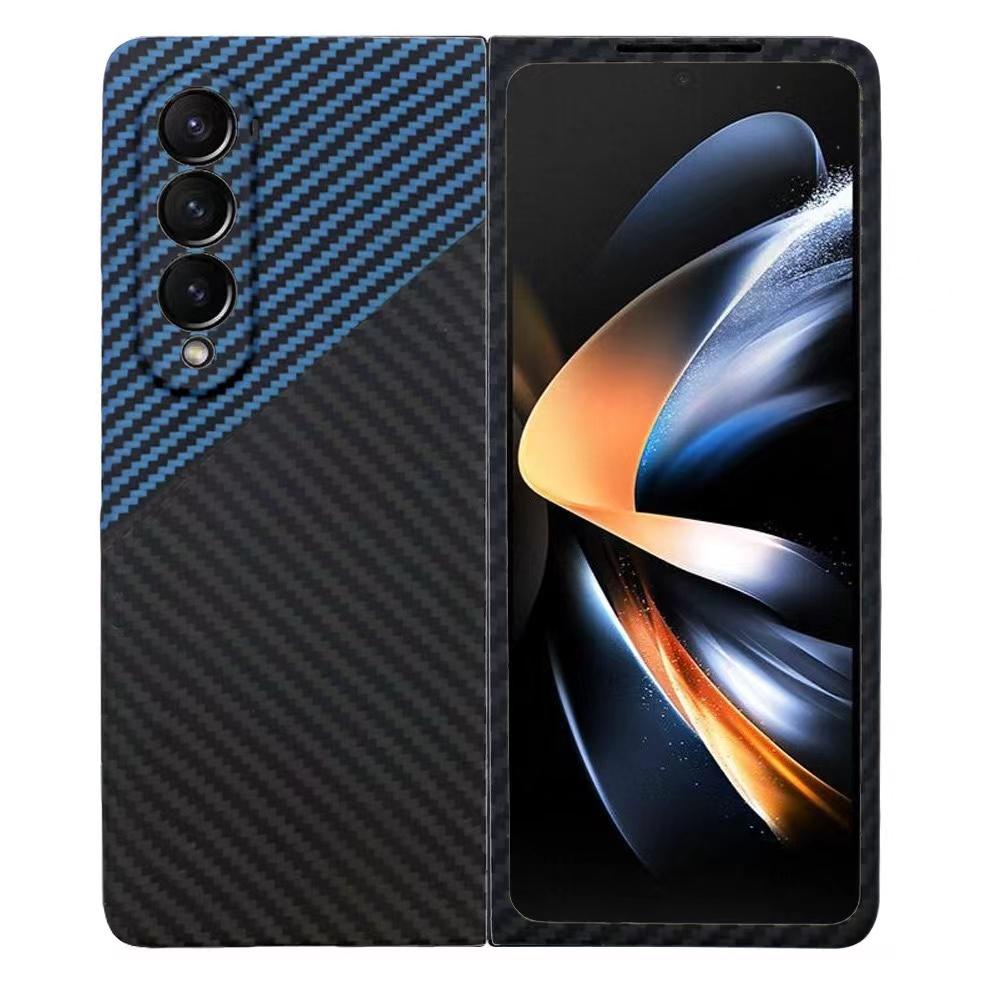 3K Twill Carbon Fiber Phone Case for Galaxy Z Fold 4 Camera Big Hole Crater Aramid Fiber Flip 4 Phone case