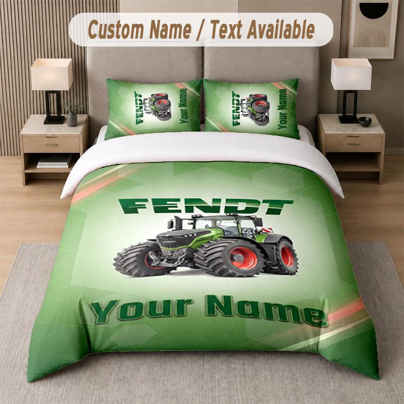 Custom Bedding Set Fendt Pattern, Print Name Text 1 Duvet Cover plus 2 Pillowcases Home Textile