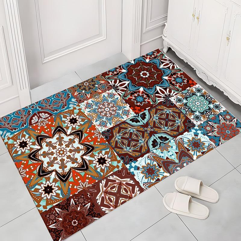 Богемный Ретро Ковер Этнический Стиль Узор Противоскользящий Коврик для Пола Диван Гостиная Кофейный Столик Коврик для Ног Спальня Непринужденное Украшение