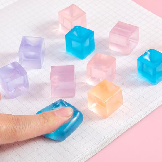 Прозрачная сжимаемая игрушка Квадратный кубик льда/Лапка кошки Сжимаемый мячик Сенсорная игрушка Маленькая игрушка для снятия стресса Fidget Toy для взрослых