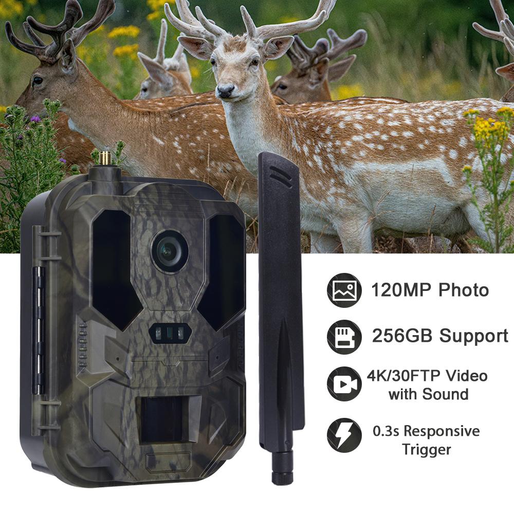 HC960PRO Hunting Trail Camera 4G 30MP Night Vision Photo 4K Live Stream Media APP Cloud Service No Lithium Battery Required
