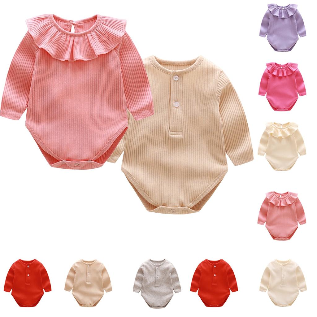 Baby And Girl Boy Clothes Romper Sweatshirt Onesie Long Sleeve Bodysuit Top Fall Winter Outfit