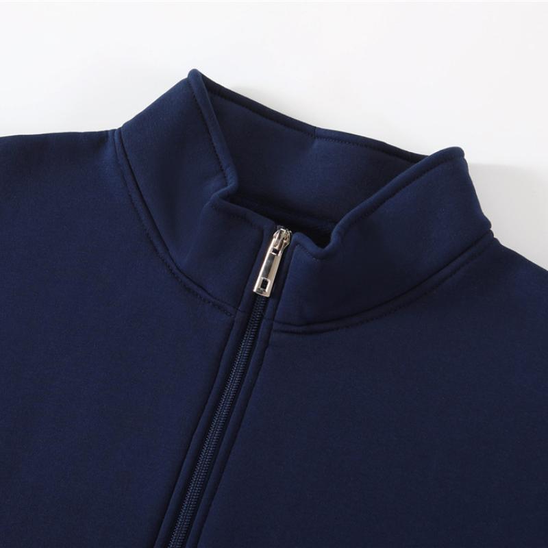 Autumn/Winter Pearl Series Fleece Stand Collar  Sweater, Casual Cardigan Zipper Long Sleeved Couple Clothes,Trendy Brand  Unisex