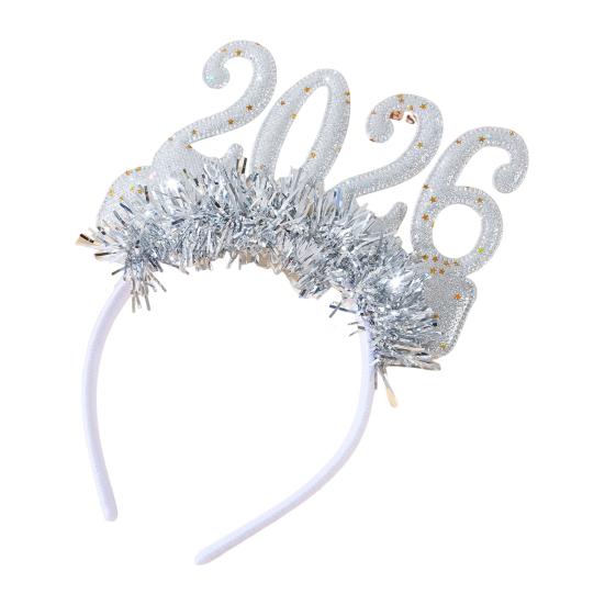 С Новым годом Аксессуар Блестящий 2026 Ободок Блестящие очки для Рождества Вечеринка в канун Нового года Принадлежности