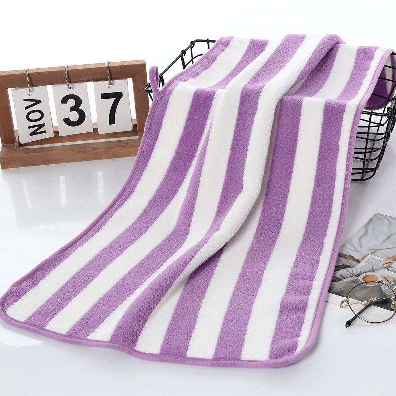 Коралловое флисовое цветное полосатое полотенце, домашнее банное полотенце, впитывающее пляжное полотенце