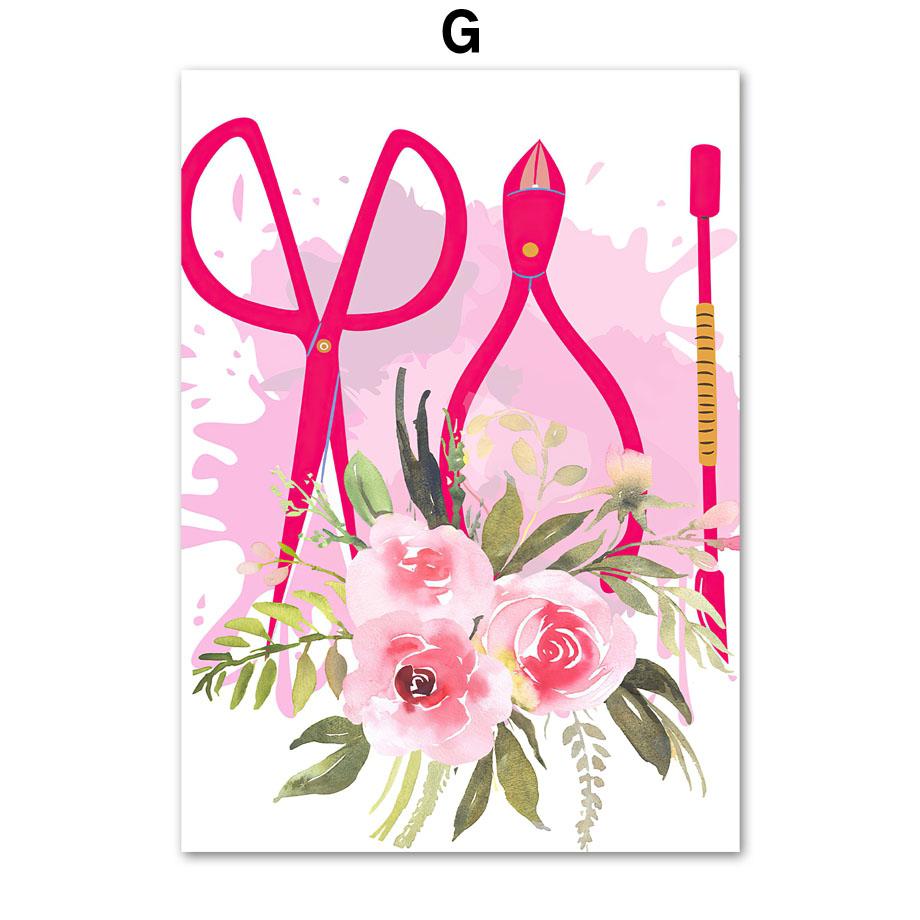 Лак для ногтей, постеры и принты, маникюр, технический подарок, спа, настенная живопись для волос, холст, живопись, цветочные настенные картины, декор для салона красоты